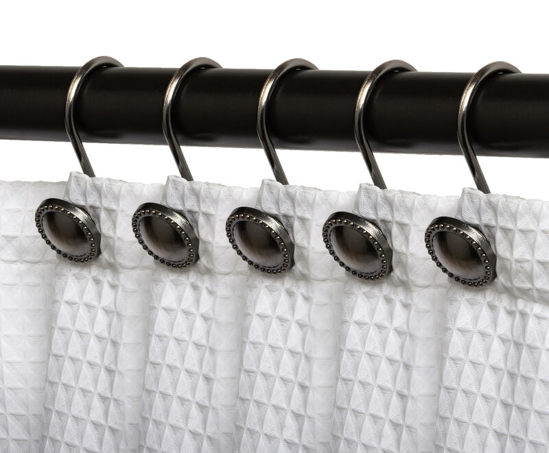 Rust-Proof Shower Curtain Hooks, Set of 12 image number 1