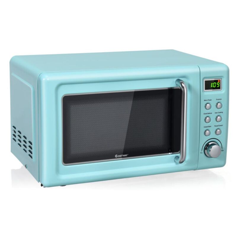 Costway 700W Retro Countertop Microwave Oven with 5 Micro Power and Auto Cooking Function