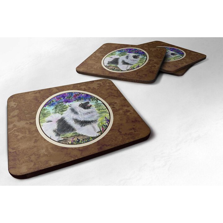 Caroline's Treasures SS8063FC Keeshond Foam Coasters (Set of 4), 3.5 H x 3.5 W, Multicolor