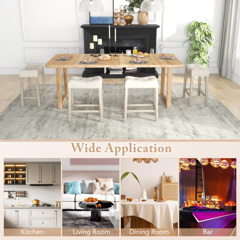 Hivvago Upholstered Counter Height Bar Stool with Curved Saddle-Seat