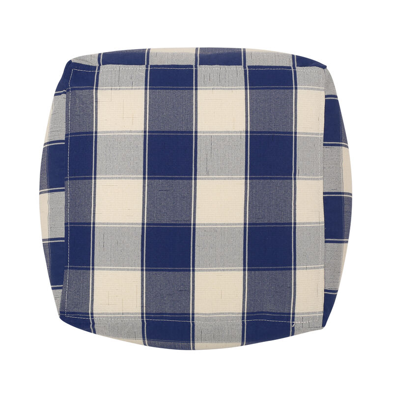 GOODSILO Stylish Square Pouf Ottoman with Checkered Pattern for Versatile Seating image number 4