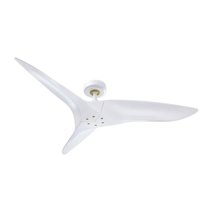 52 in. White Reversible 6-Speed Ceiling Fan with Remote without Light