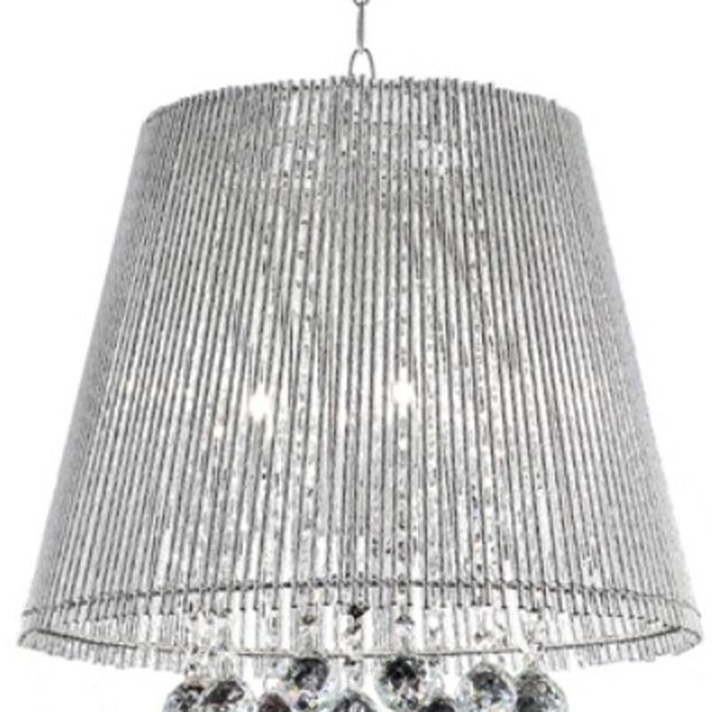 Hivvago Dreamy Silver Ceiling Lamp with Crystal Accents