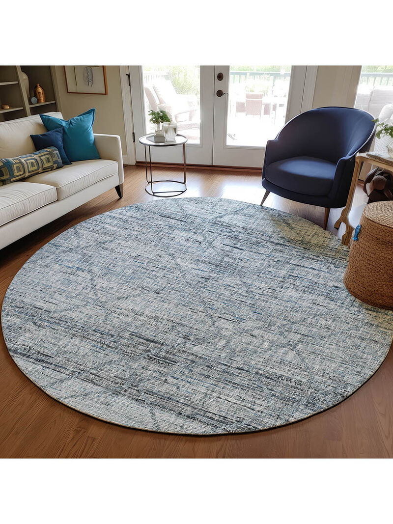 Portico PO1 Blue 8' Round Rug