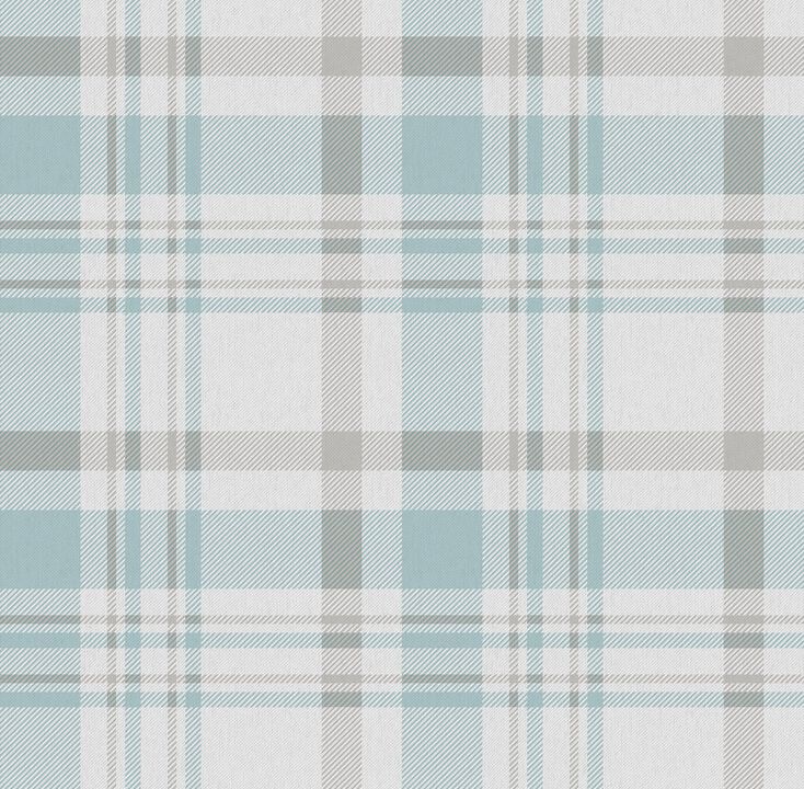 Spring Blossom Plaid Blue Wallpaper 1906-2