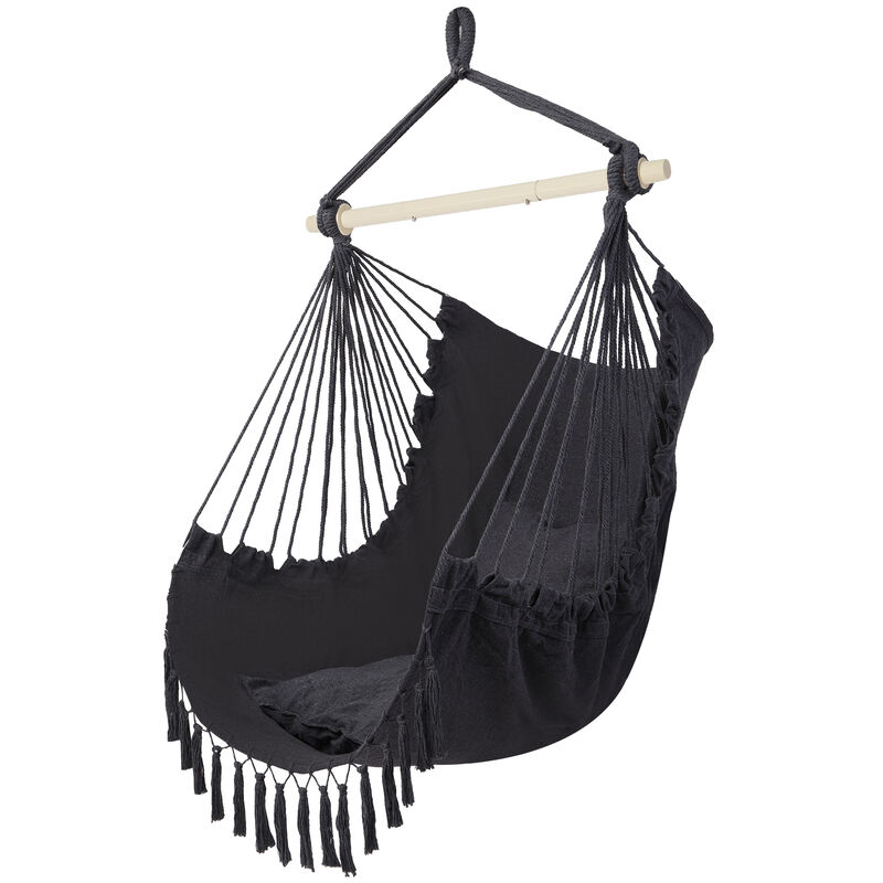 Tassel Hanging Chair with Cushion Indoor & Outdoor Hammock Swing