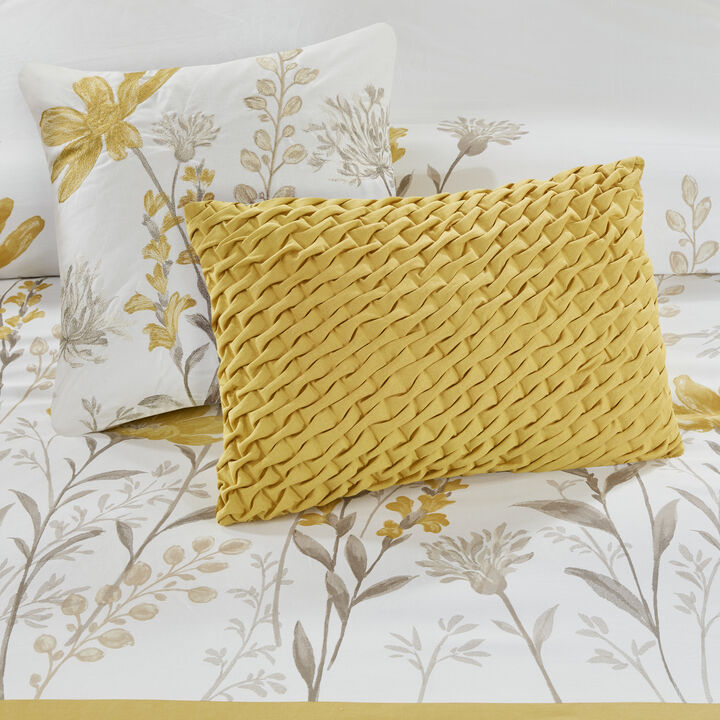 Gracie Mills Jesse 5-Piece Botanical Cotton Comforter Set
