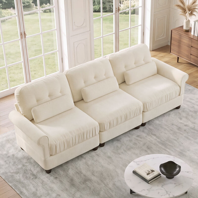 Juspep Mid Century Modern Chenille 3‑Seater Modular Sofa image number 8