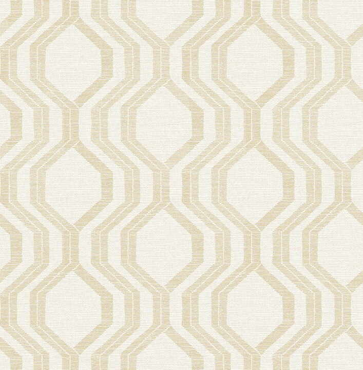 Burton Gold Modern Ogee Wallpaper (Set of 2)