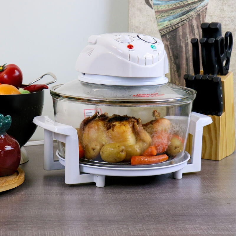MegaChef Multipurpose Countertop 14.25 Inch Halogen Oven Air Fryer/Rotisserie/Roaster in White image number 4