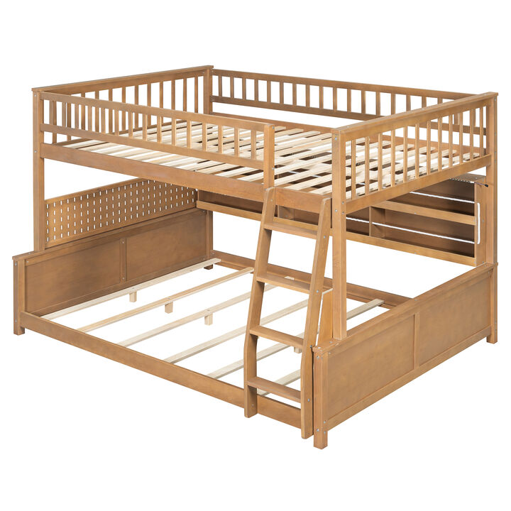 Merax Wooden Convertible Bunk Bed Series  LED RGB Light