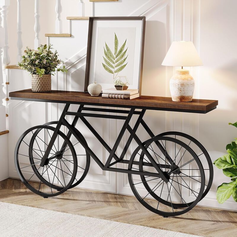 Tribesigns Industrial Wood Console Table image number 2