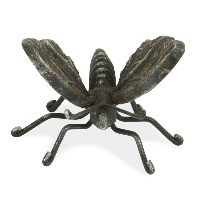 HomeRoots Cast Iron Butterfly Hand Painted Tabletop Sculpture