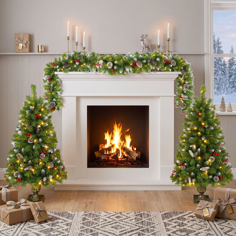 Doljod Pre-lit Xmas Tree Artificial Christmas 3-Piece Set image number 3