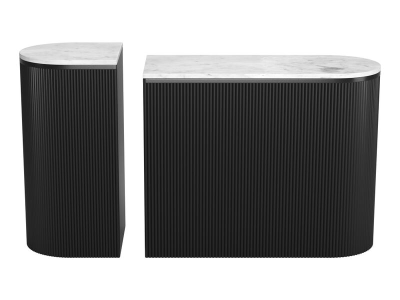 Ormara Console Table Set (2-Piece) White & Black
