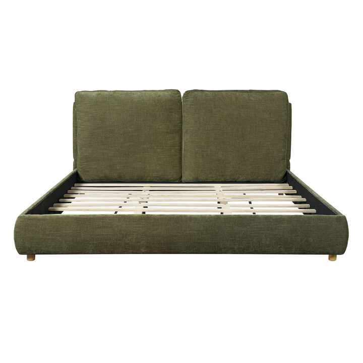 Christopher Knight Home Daley Upholstered Platform Bed with Removable Pillow Headboard