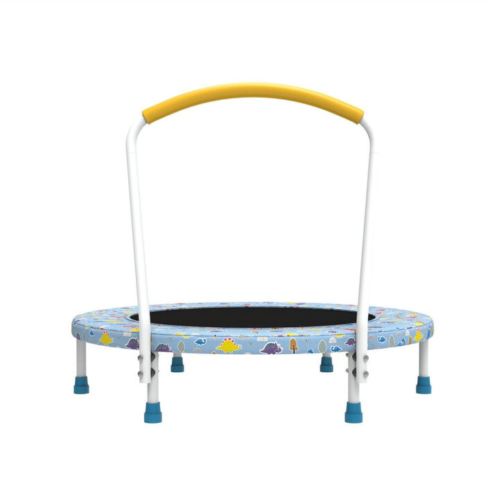 Mersco 36 Inch Mini Trampoline for Kids, U-Shaped Foam Handle Toddlers Rebounder 3 FT Indoor/Outdoor Bounce Safe Exercise Playmat
