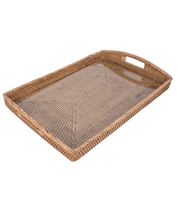 Saboga Home&trade; Rectangular Tray with Glass Insert