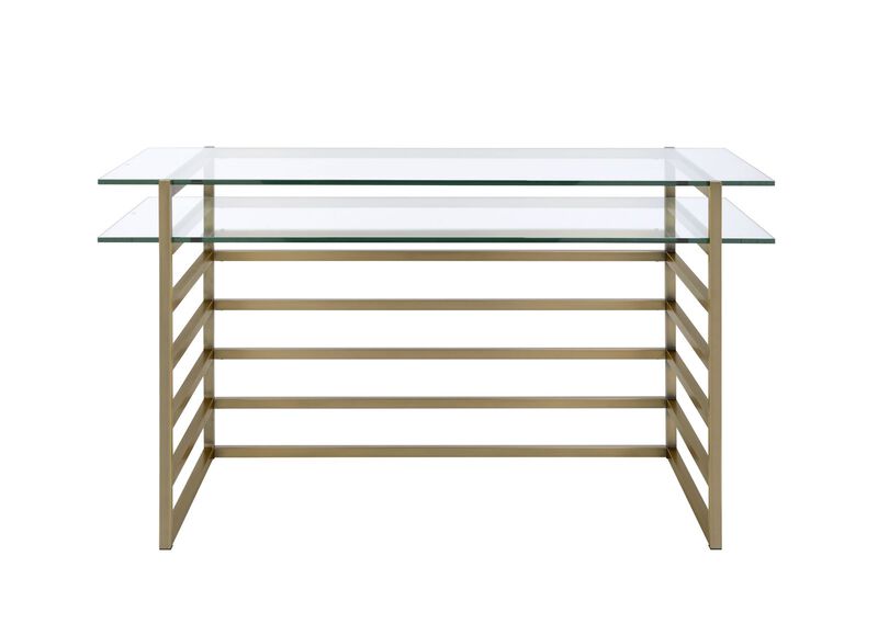 Shona Desk in Antique Gold & Clear Glass image number 0