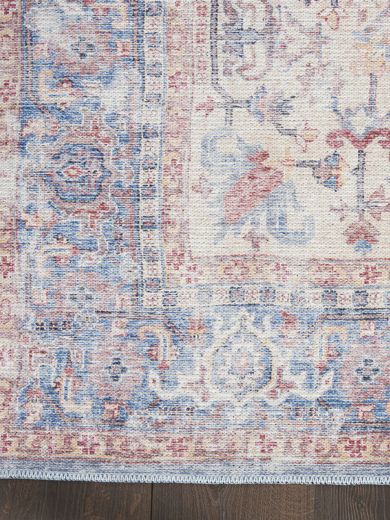 Machine Washable Series 1 SR104 Blue/Multicolor 3' x 5' Rug