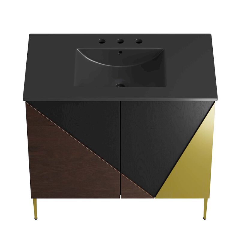 Modway EEI-6465-BLK-BLK Alchemist 36" Bathroom Vanity, Black Black image number 6