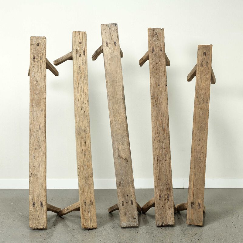Vintage Solid Wood Entryway Bench in Natural Wood image number 9