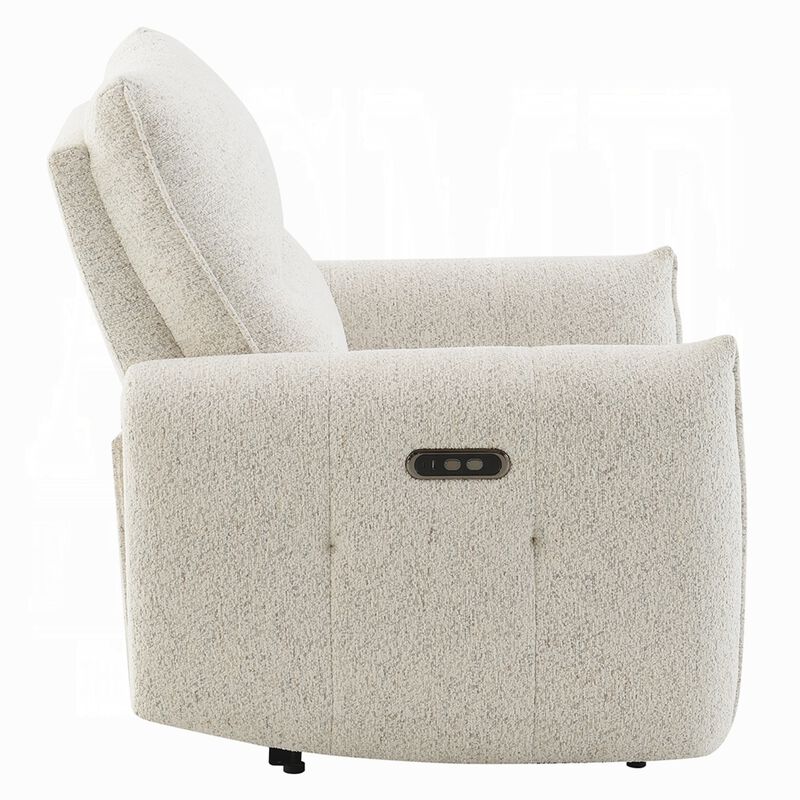Lali Zero Gravity Power Motion Recliner Chair, USB Port, Cream Chenille image number 4