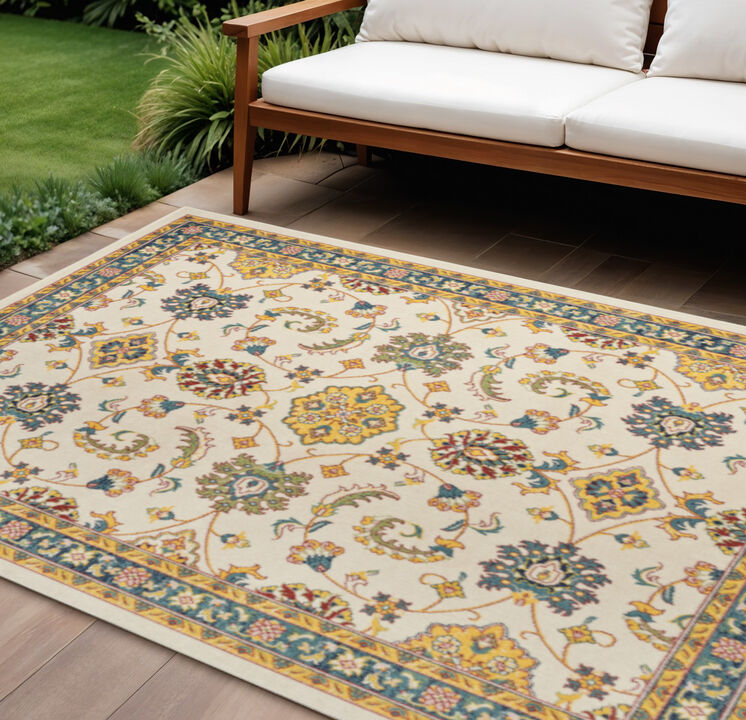 HomeRoots Floral Indoor Outdoor Area Rug