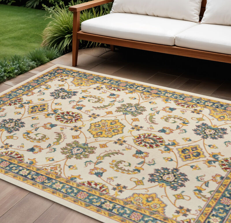 HomeRoots Floral Indoor Outdoor Area Rug image number 1
