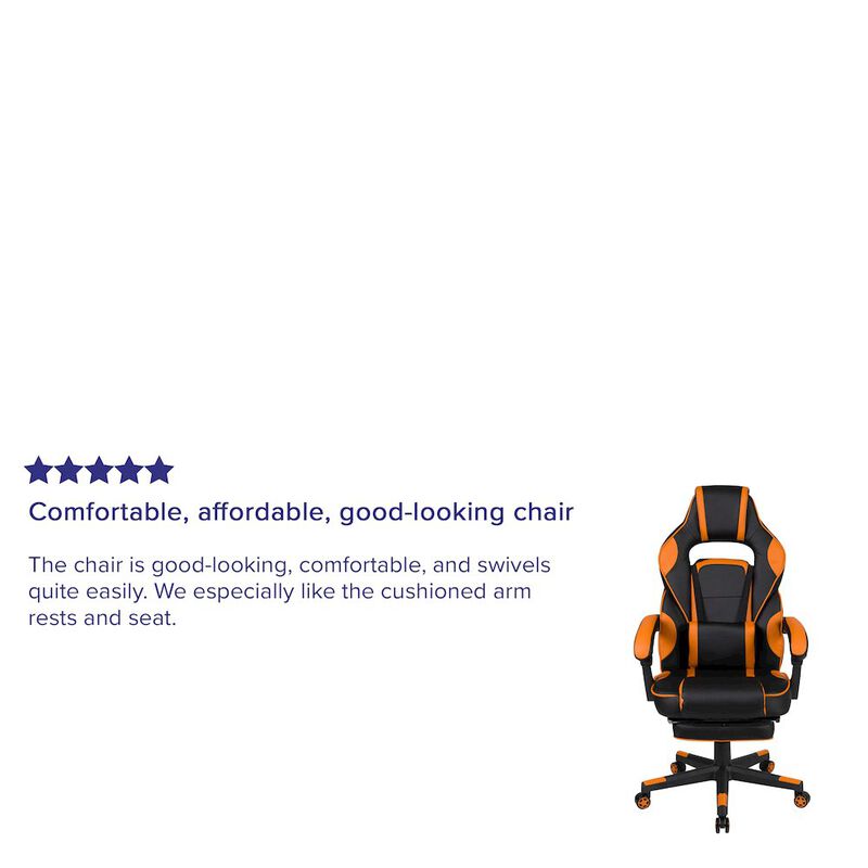 Flash Furniture X40 Gaming Chair Racing Computer Chair - Black/Purple image number 1