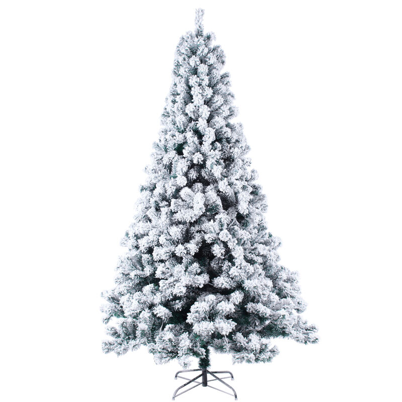 Snow-Flocked Pre-Lit Christmas Tree with 1202 Branch Tips for a Full & Festive Holiday Display