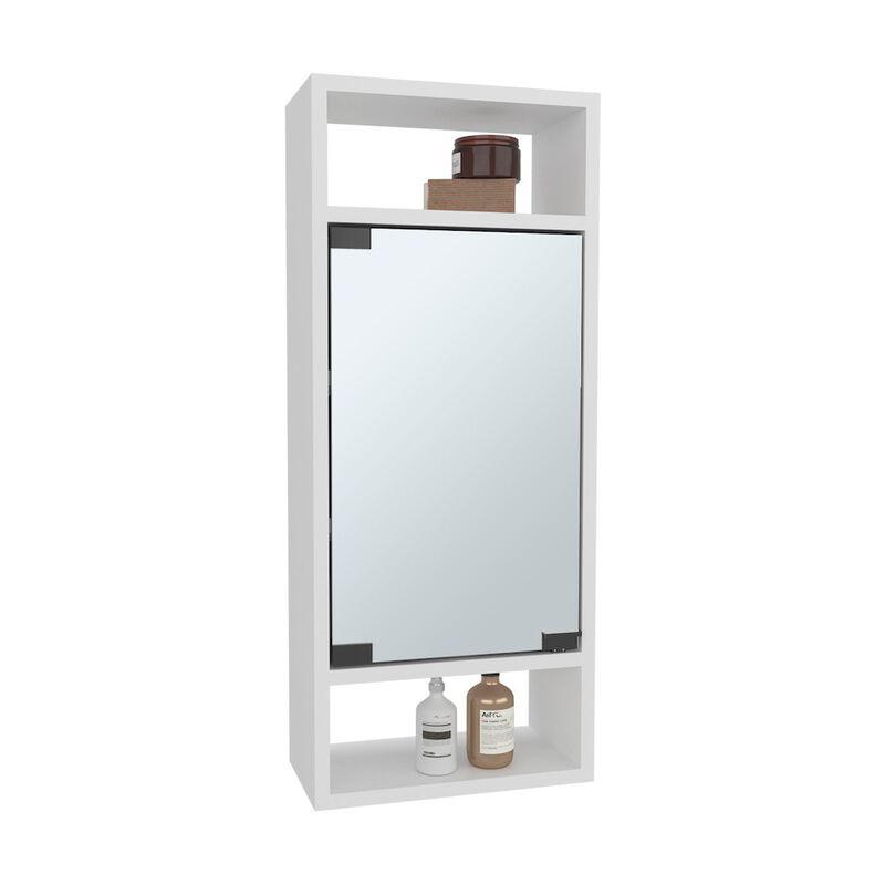 Sayre Medicine Cabinet, 1 Door, 5 Shelves, 1 Mirror, White