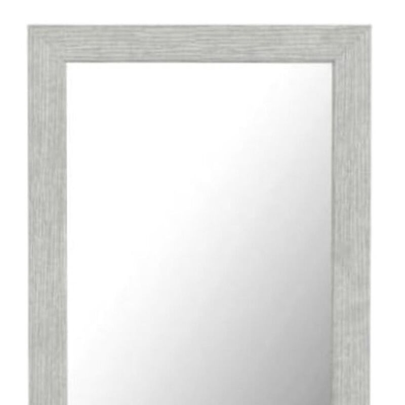 HomeRoots 64" White Solid Wood Freestanding Framed Standing Mirror image number 3