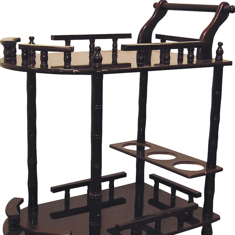 Rolling Bar Cart with Shelves and Wheels for Home or Kitchen Entertaining