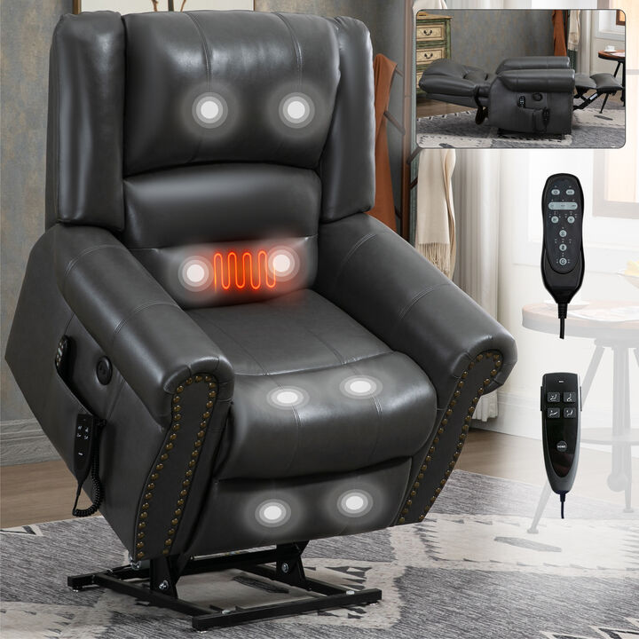 Merax Power Lift Recliner Chair with Massage & USB Ports