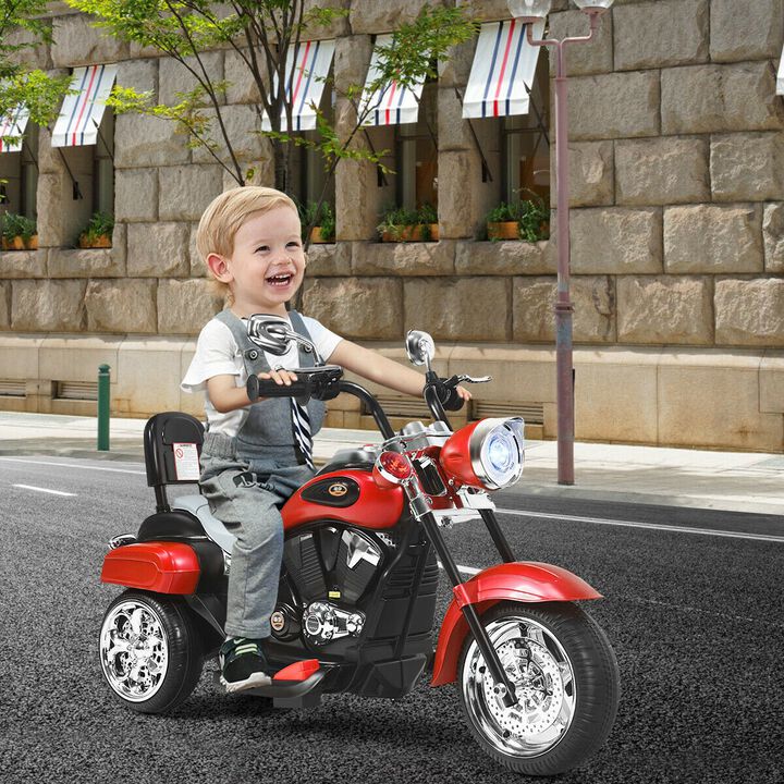 6V Toddler Electric Ride-On Bike with 3 Wheels, Horn and Front Headlight