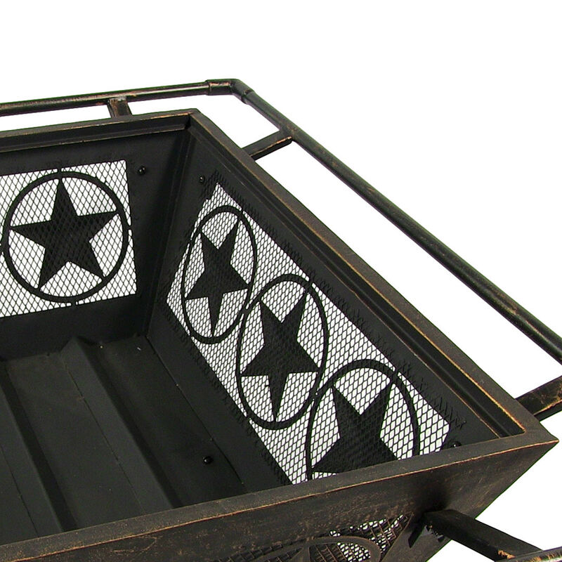 Sunnydaze 32 in Northern Galaxy Steel Fire Pit with Grate, Screen and Poker image number 3