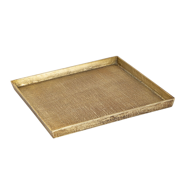 Square Linen Gold Tray
