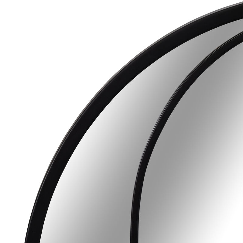 Metal 24x43 Arch Windowpane Mirror, Black image number 4