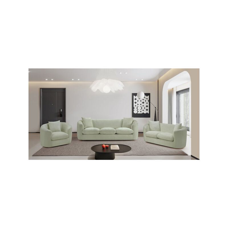 Meridian Furniture Penelope Mint Chenille Fabric Sofa