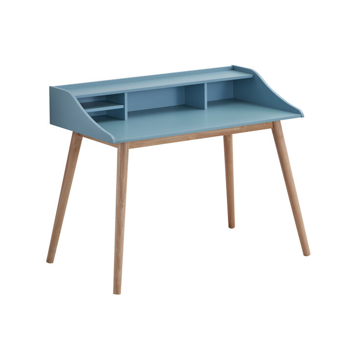 Streamdale Mid-Century Modern Wood Writing Desk with Hutch