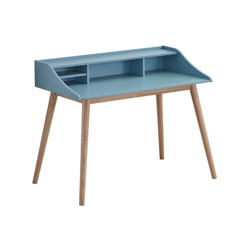 Streamdale Mid-Century Modern Wood Writing Desk with Hutch image number 0