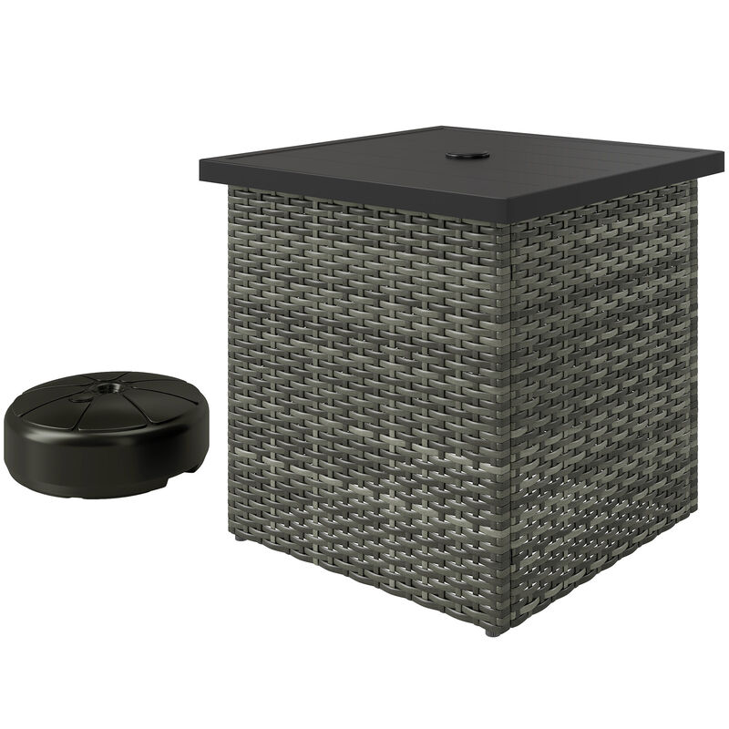 Hivvago Wicker Side Table with Umbrella Hole image number 0