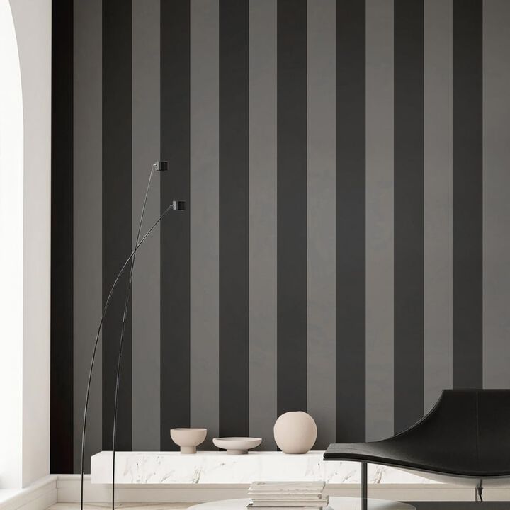 Ornamenta Stripe Silver Grey Wallpaper 35969