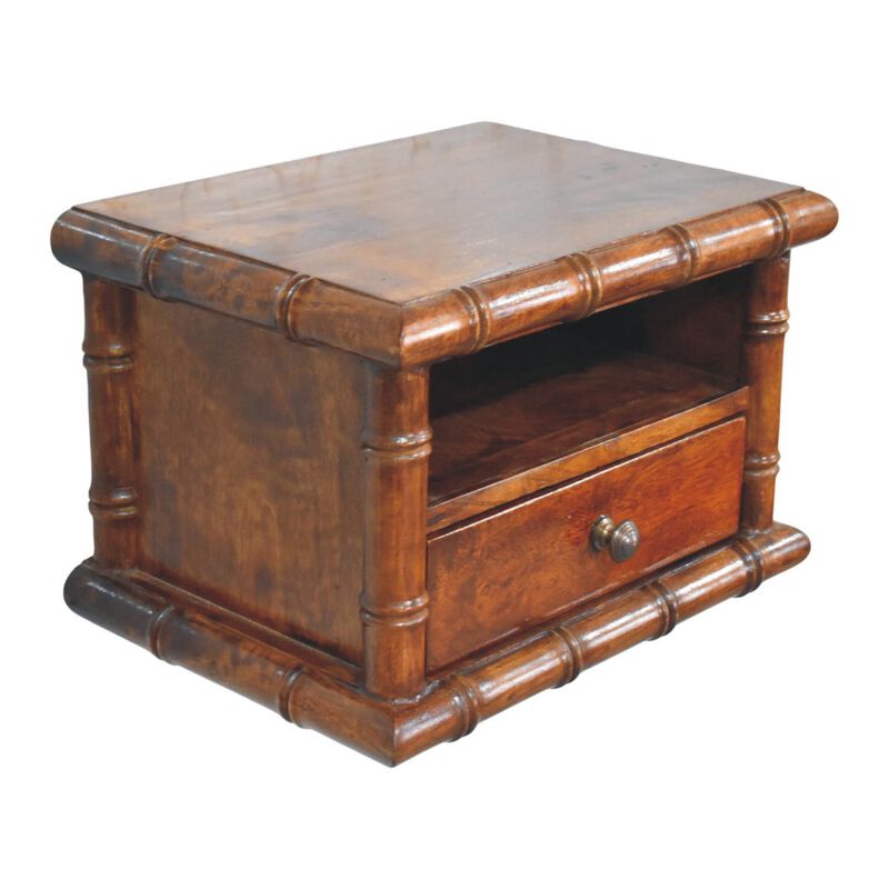 Artisan Furniture Solid Wood Bamboo Wall-Mounted Bedside , Brown image number 5