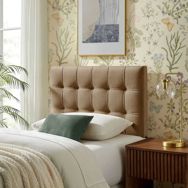Lily Stain-Resistant Performance Velvet Twin Size Headboard image number 6