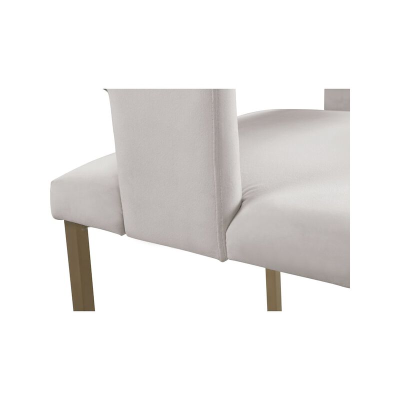 Meridian Furniture Caleb Cream Velvet Dining Chair, Set of 2