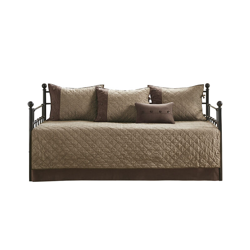 Gracie Mills Maldonado 6-Piece Rustic Reversible Daybed Cover Set