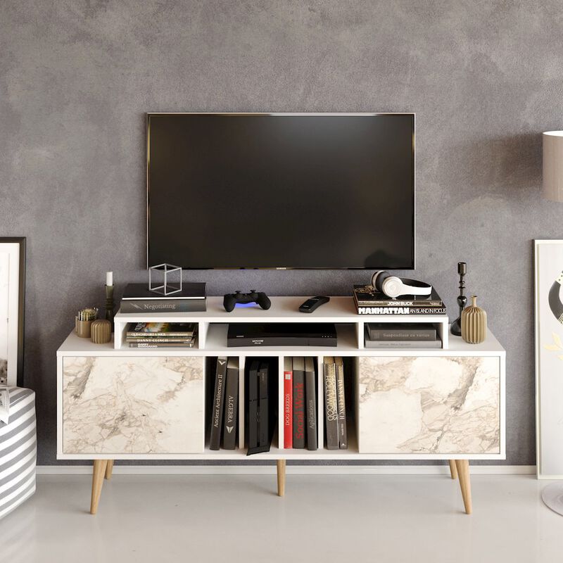 Decorotika Char Tv Stand - White & Ephesus