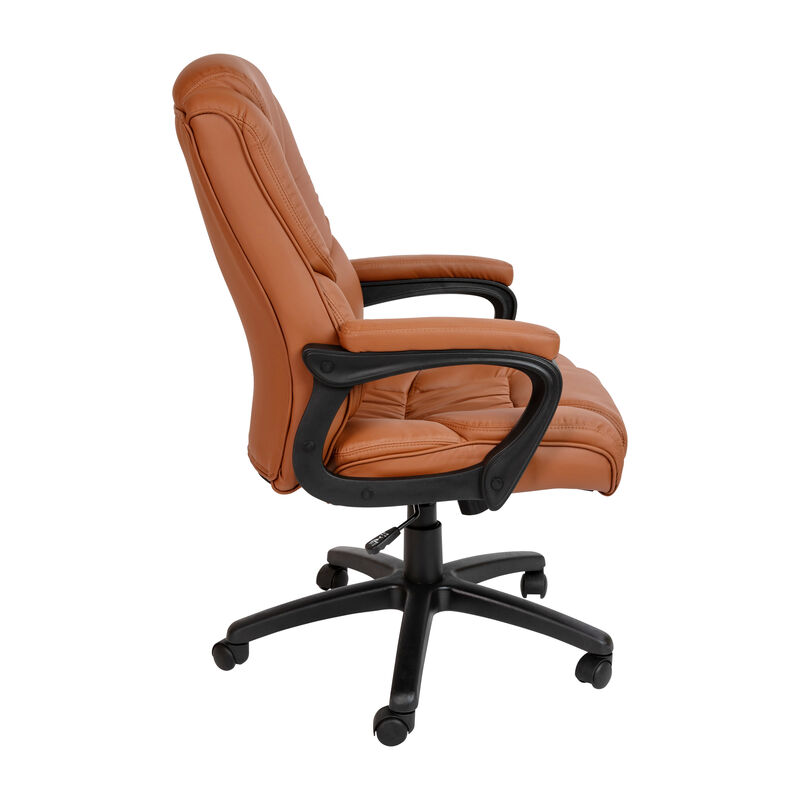 Flash Fundamentals Big & Tall 400 lb. Rated Black LeatherSoft Swivel Office Chair with Padded Arms image number 6